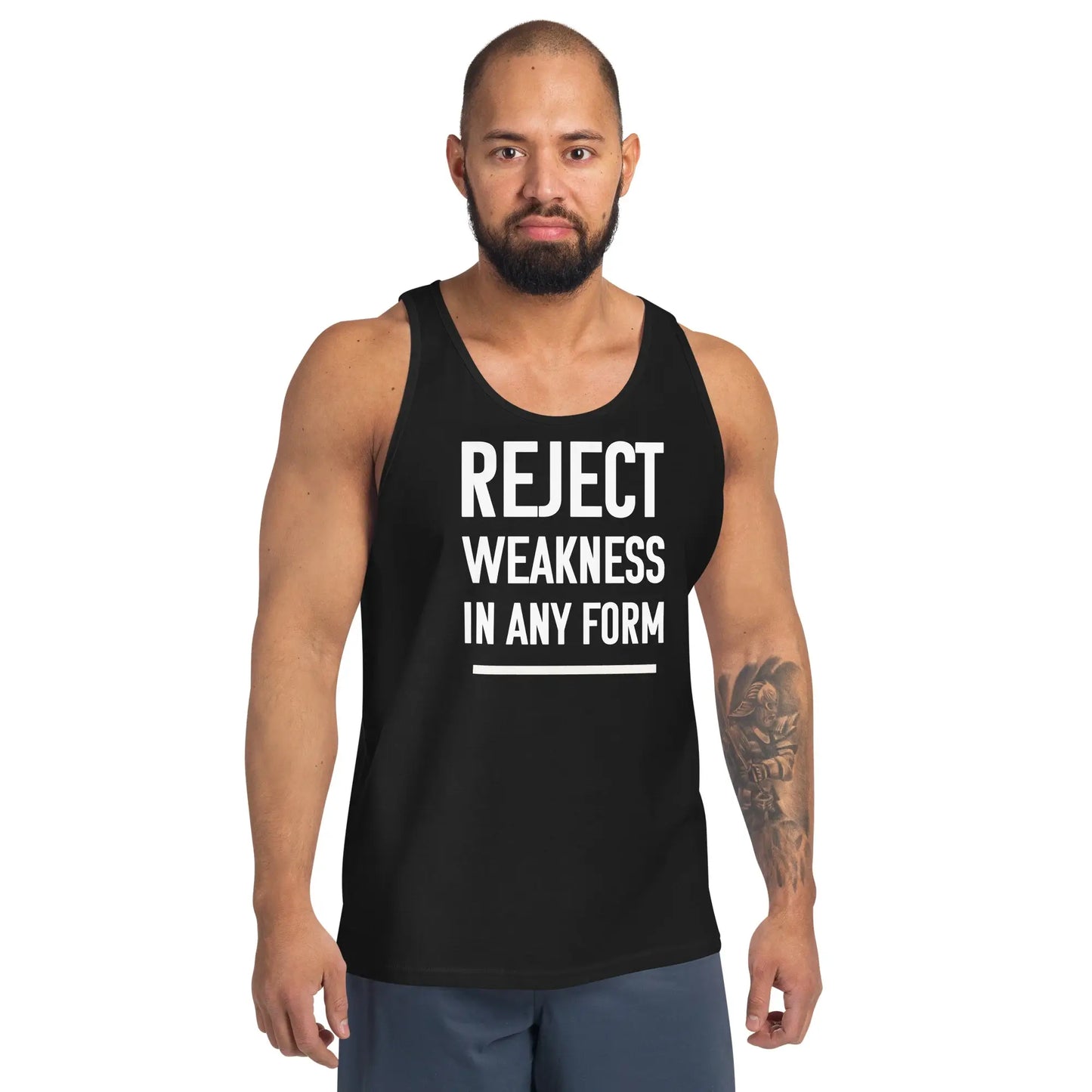 motivational-quote-tank-top-reject-weakness-model