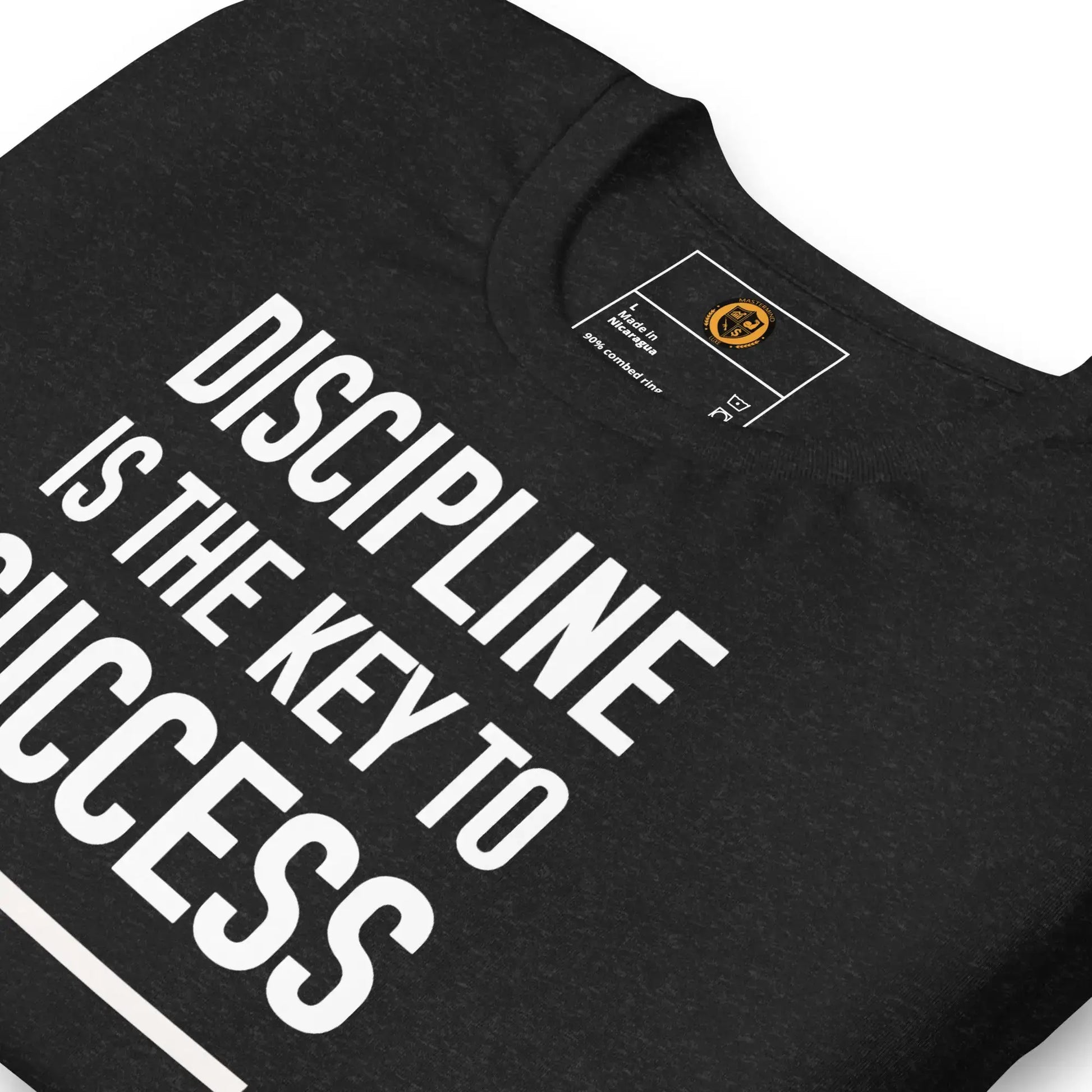 motivational-quote-t-shirt-discipline-key-to-success-folded
