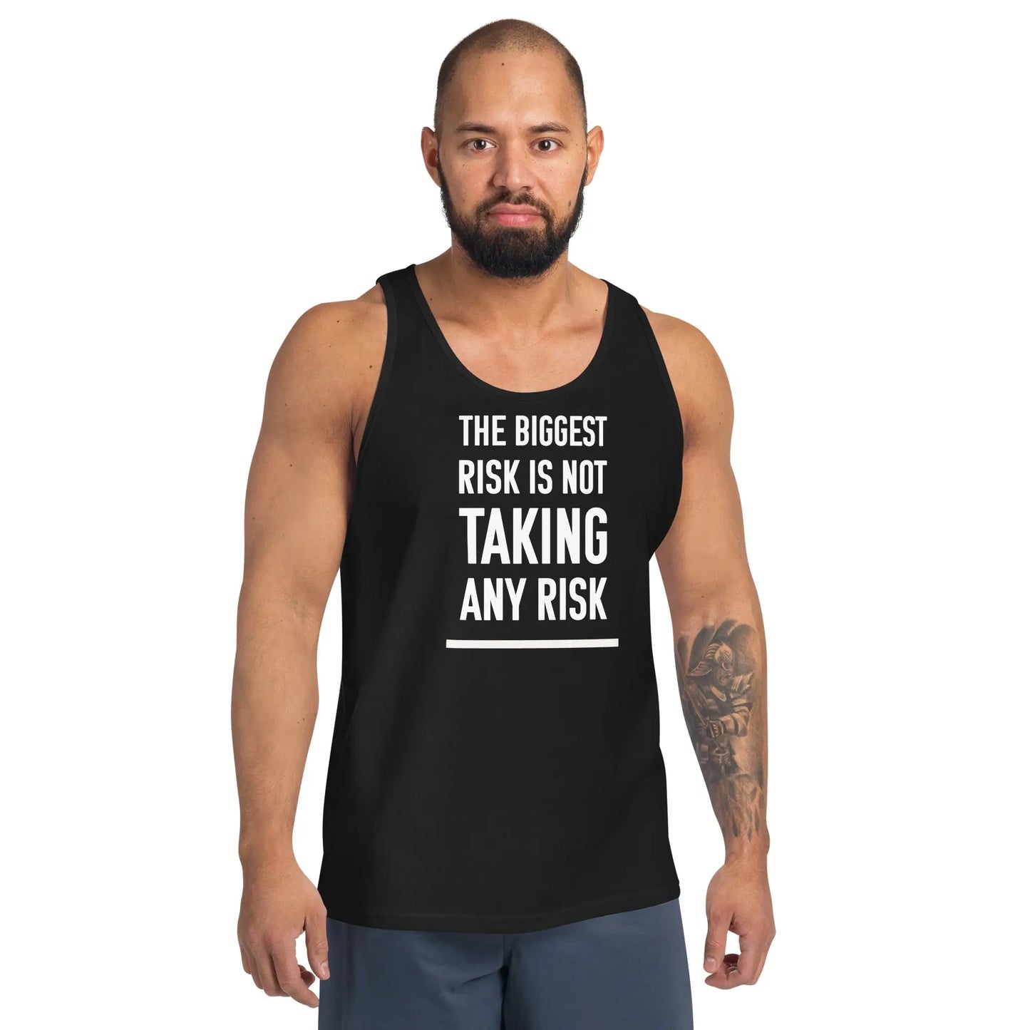 motivational-quote-tank-top-biggest-risk-model
