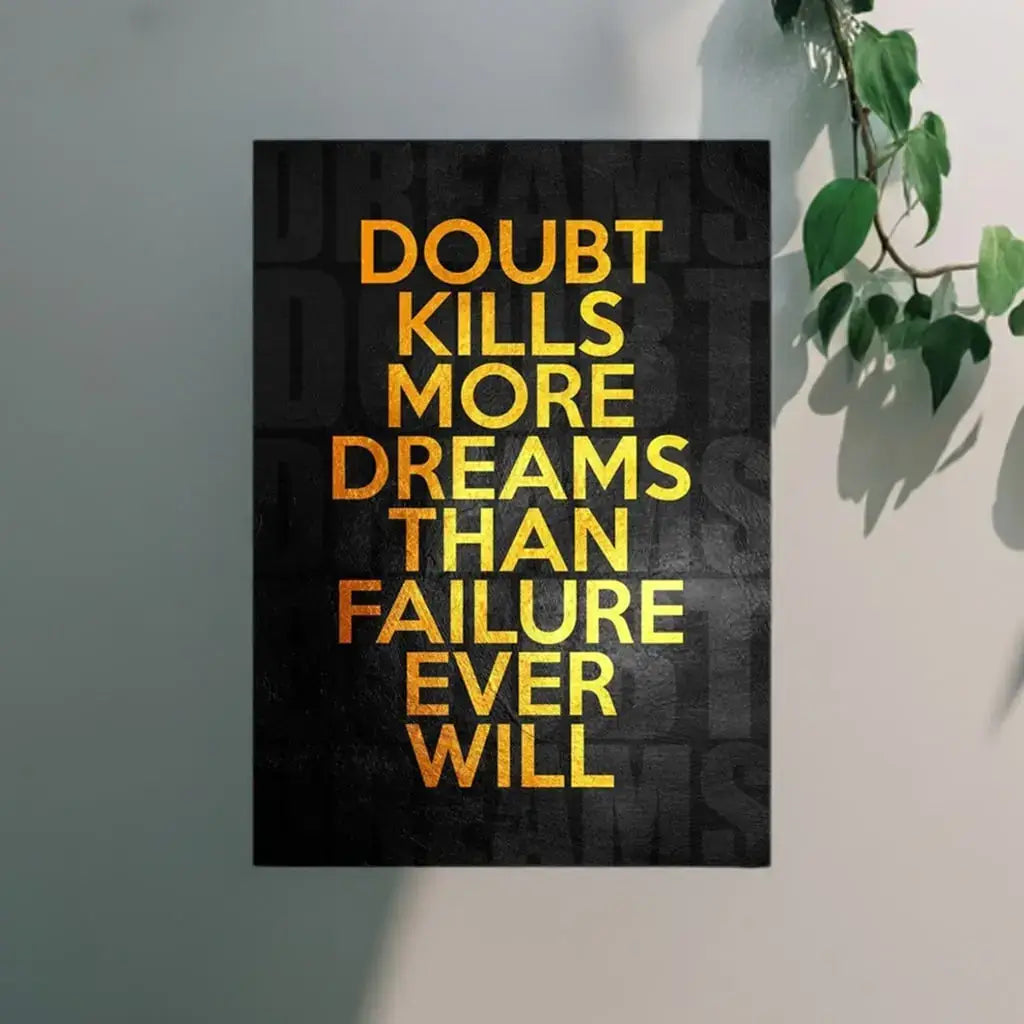 motivational-quote-wall-art-doubt-kills-hanging