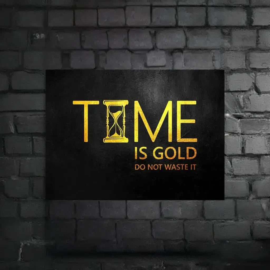 motivational-quote-wall-art-time-is-gold-hanging