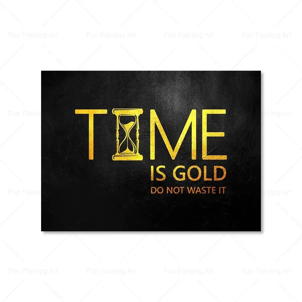 motivational-quote-wall-art-time-is-gold